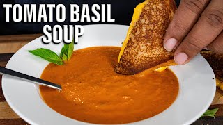 Make this amazing Tomato Basil Soup and Grilled Cheese Sandwich for dinner tonight!