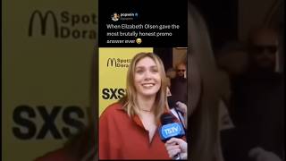 When Elizabeth Olsen gave the most brutally honest promo answer ever 😭 Profile