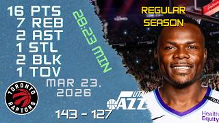 Oscar Tshiebwe Player Full High Lowlights vs RAPTORS 23 03 2026 NBA REGULAR SEASON Game