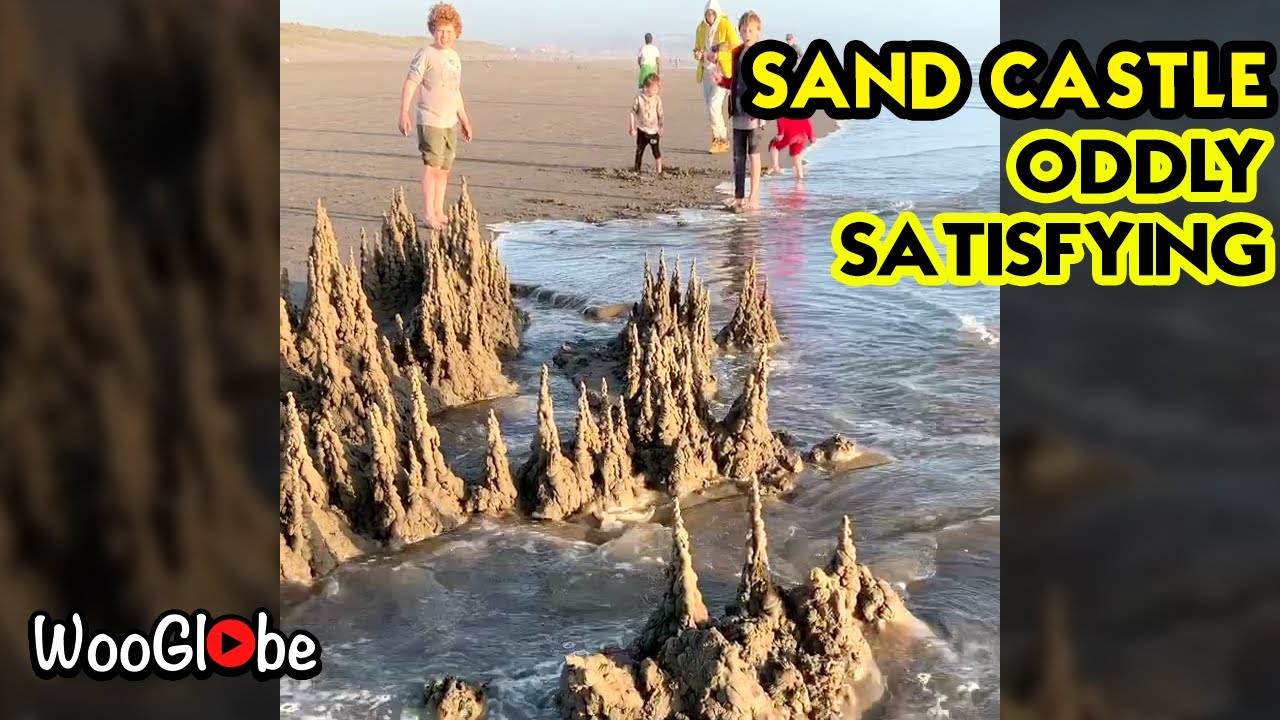 Oddly Satisfying Drip Sandcastle || WooGlobe