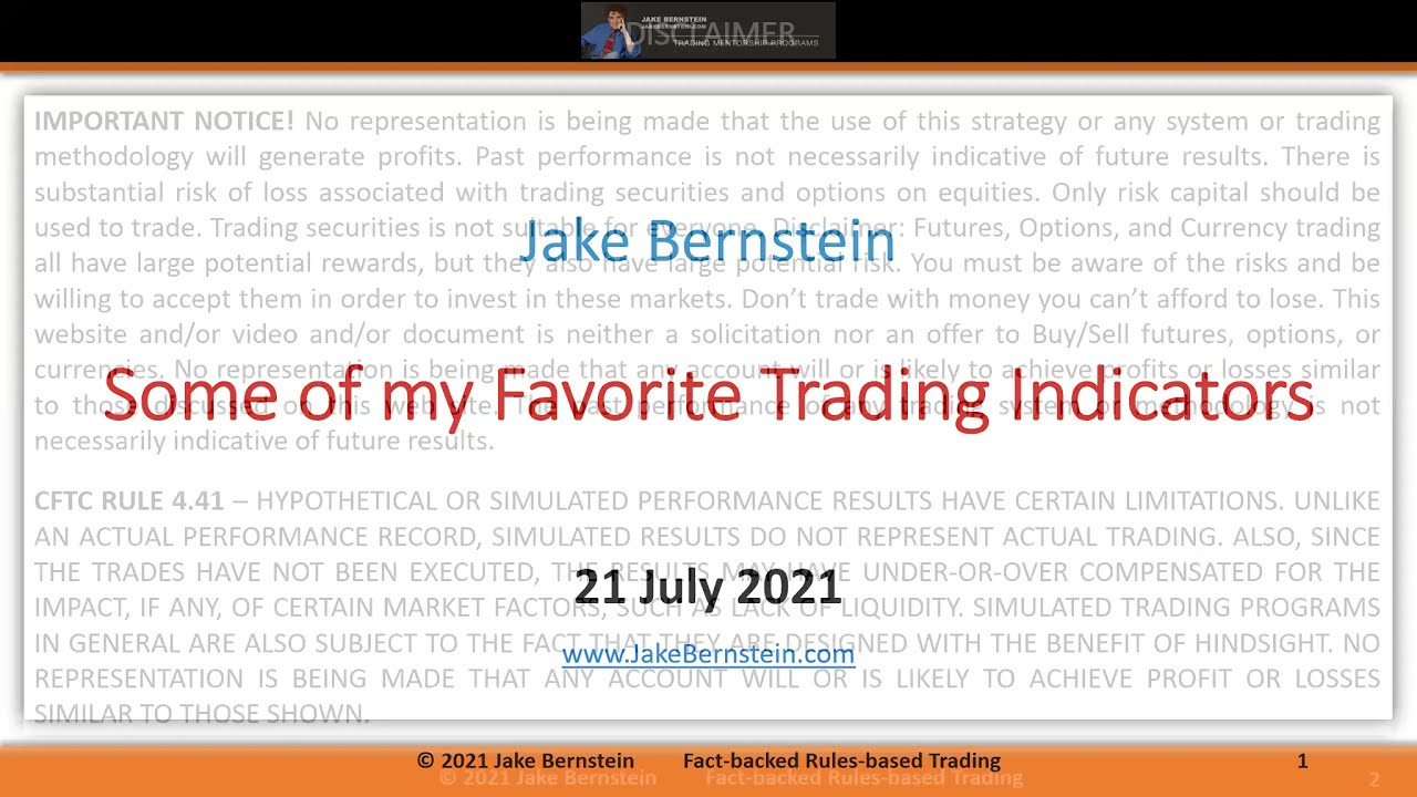 ⏰ Synergy Traders #31.14: Some Of My Favorite Trading Indicators with Jake Bernstein