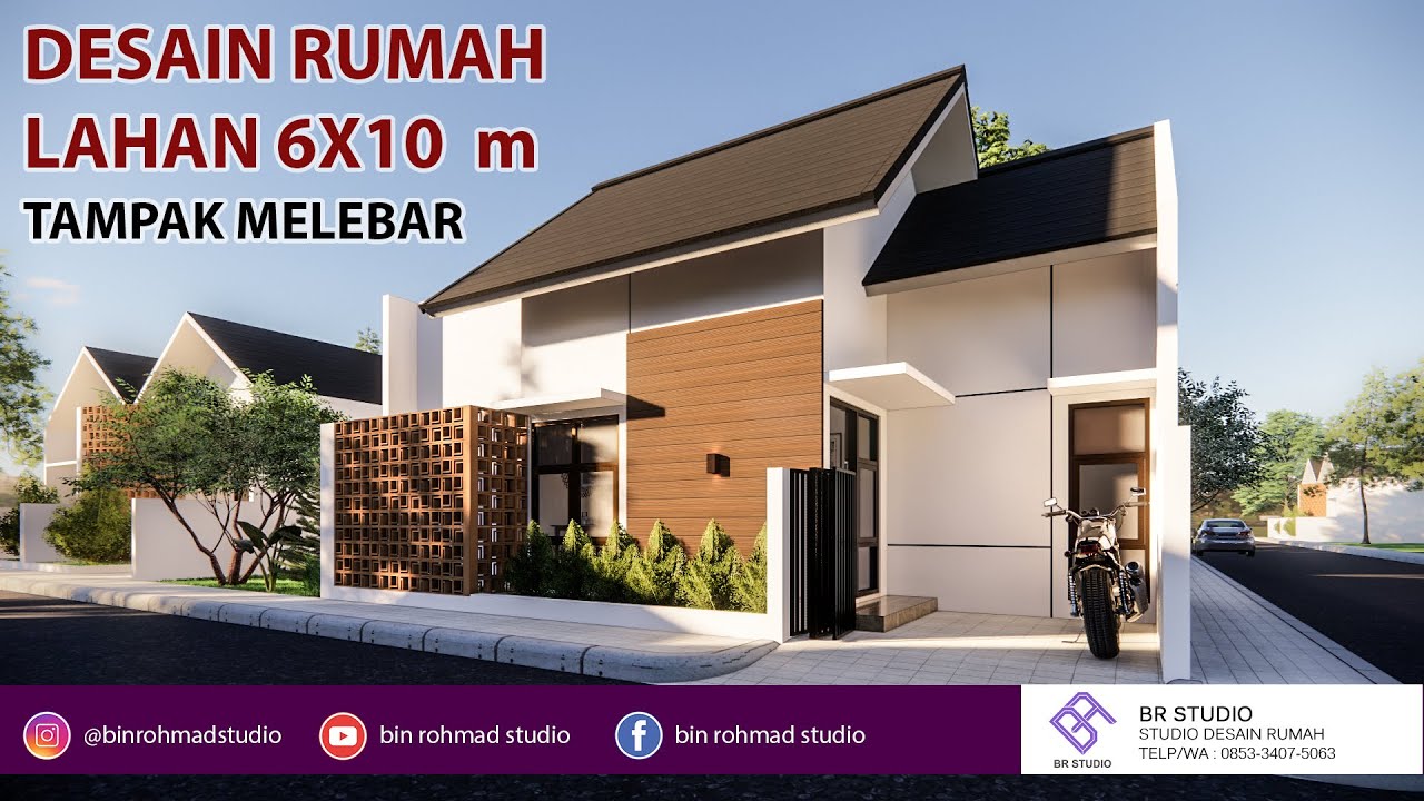 Desain Rumah di Lahan 6x10 m, dengan Tampak Depan Melebar
