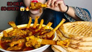 EATING SPICY & OILY MUTTON PAYA WITH NAAN | MUTTON PAYA MUKBANG | EATING MUTTON PAYAA