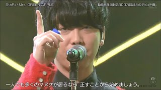 Start 歌詞 Mrs Green Apple ふりがな付 うたてん
