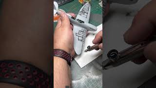 Airfix 1/48 Spitfire pre shading. #airbrush #airbrushpainting #paintingtechnique #plasticmodels