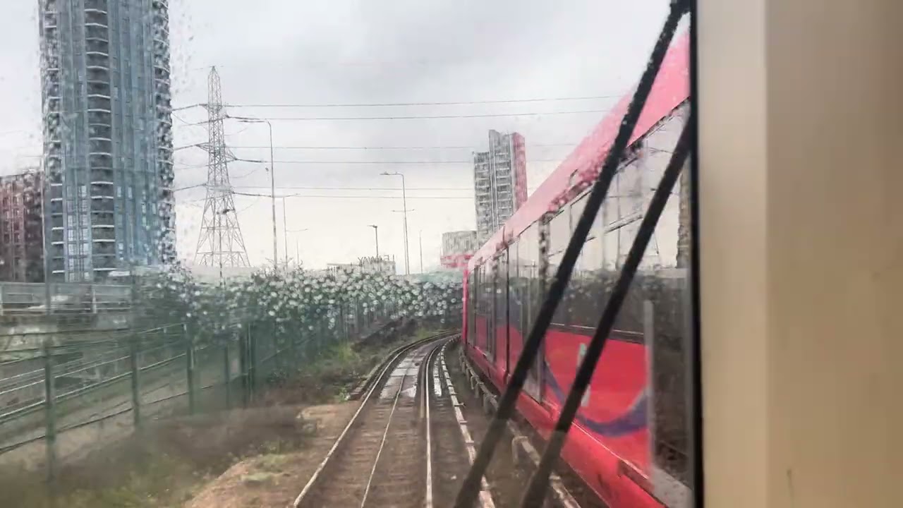 A ride on an DLR train from Shadwell to Royal Albert in London