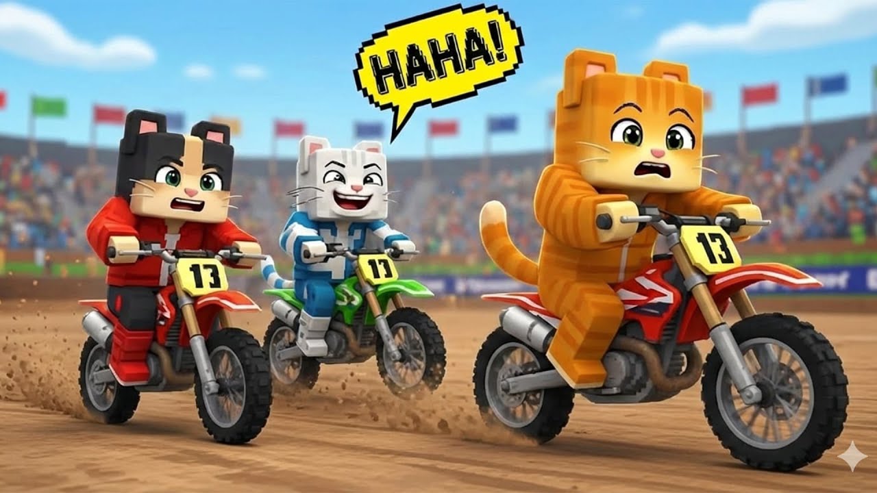 Kitten Gets MOCKED During a Dirt Bike Race 😱🐱 A Tense Off-Road Battle! | Ginger Minecraft Animation