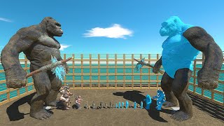 Ice War in Cage | Mutant Primates + King Kong vs Ice Itself  Animal Revolt Battle Simulator