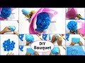 DIY Blue Rose Flower Bouquet | Paper Flower Bouquet Tutorial | Beautiful Bouquet Making Ideas