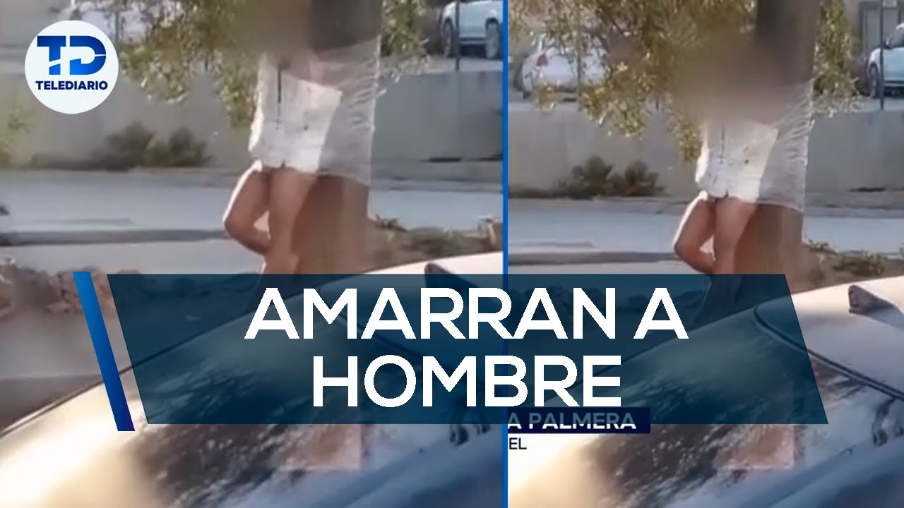 Exhiben a hombre por infiel; lo amarran a una palmera