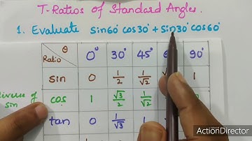 Problems on Trigonometric Ratios of standard angles for class 9 and 10 CBSE/ ICSE students