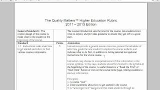 QM rubric