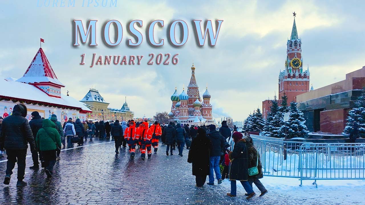 Christmas in the Red Square in Moscow. Christmas  Annual Fair, Jan 2026