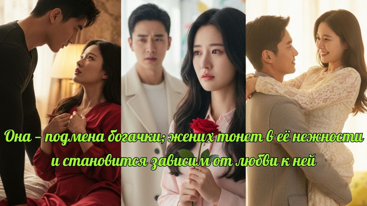 Она — подмена богачки; жених тонет в её нежности и становится зависим от любви к ней 
