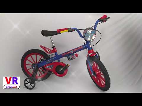 Bicicleta Infantil Menino Aro 16 Capitão America Marvel Com Rodinha