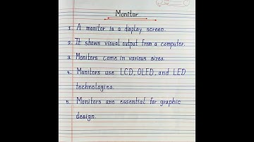 5 Lines Essay On Monitor | 5 Easy Sentences About Monitor | Handwriting ✍️ | Essay On Monitor