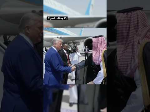 President Trump arrives in Saudi and is greeted by Crown Prince MBS #politics #shorts