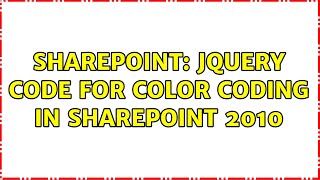 Famous Sharepoint: Jquery code for color coding in sharepoint 2010 Profile