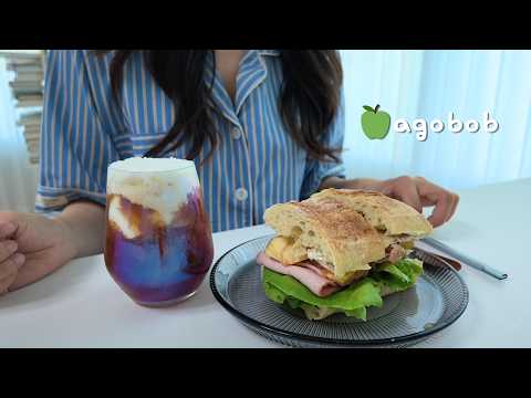 [vlog]🥭무지개 망고 실컷 먹는 일상🍏양쯔깐루, 망고산도, 브리치즈사과바게뜨, 바질토마토청, 🐣에그드랍, 미트볼 토마토파스타, 생크림 아메리카노, 실비김치볶음밥