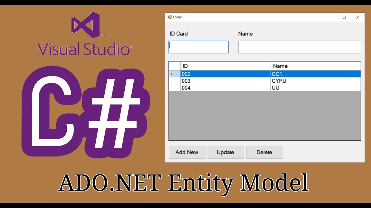 C# Demo - Insert delete update from database using ADO NET Entity Model ...