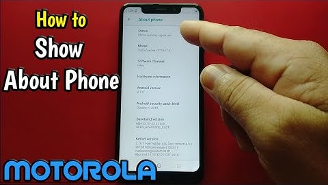 How to Show About Phone on Motorola One (XT1941-4)