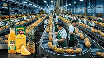 How to Make Pineapple Juice at Del Monte Factory - Processing Factory | Farming Documentary
