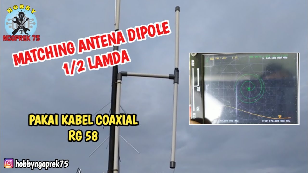 CARA MATCHING ANTENA DIPOLE 1/2 LAMDA, DARI KABEL COAXIAL RG58