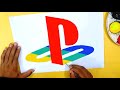 How to draw the PlayStation logo #3