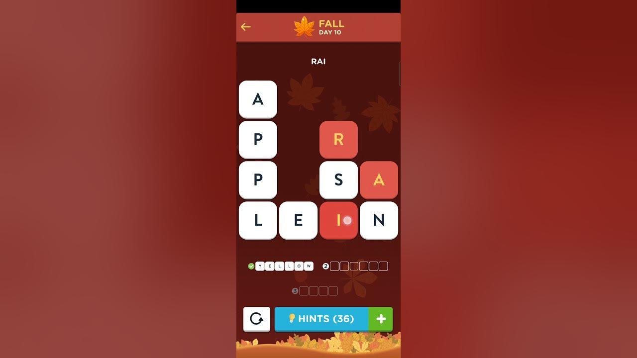 WordBrain 2 Fall Event September 26 2021 Wordbrain 2 Fall Event Day