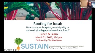 Rooting for Local Lunch & Learn: strengthening communities through local food procurement