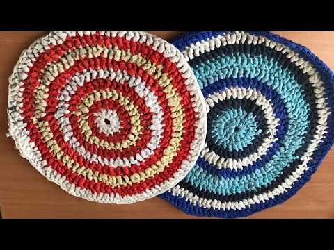 Плетение ковриков из старых вещей крючком