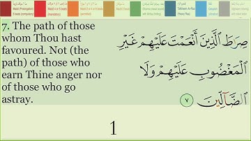 (Arabic English) Quran - Sura Al Fatiha with Intonation /  سورة الفاتحة مع الحركات والترجمة للقرآن