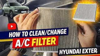 How to Clean/Replace Car AC Filter at Home 🚗 DIY | AC Cooling Problem? | Hyundai Exter i10 Nios Aura