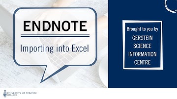 EndNote 14: Importing into Excel