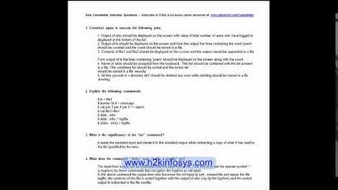 Training Interview questions about UNIX Linux Commands