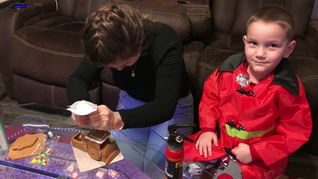 Toddler making gingerbread train with Brother!!! | FUN #Gingerbread #2021