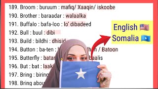Part 10 : English To Somali Words/ Vocabularies || #subscribers #somalia #America #UK