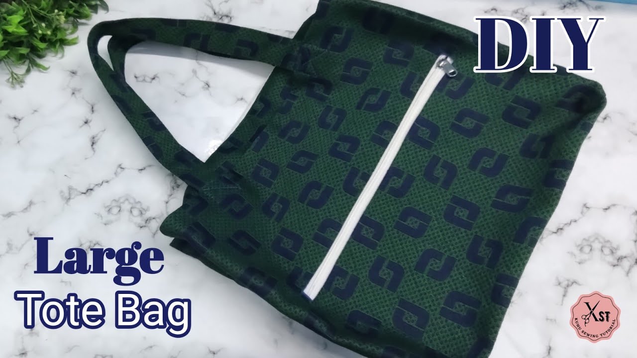 Large Tote Bag Sewing Tutorial // DIY Tote Bag with multi pocket