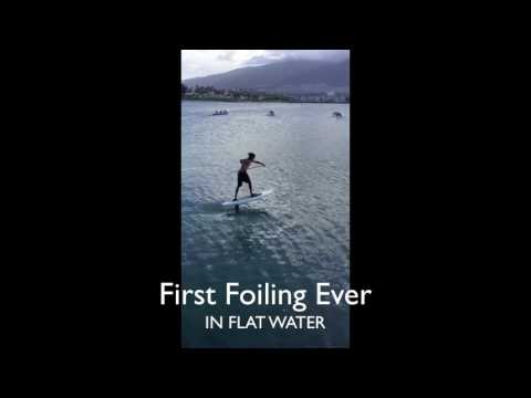First to break the Flat Water SUP Surfboard Foiling