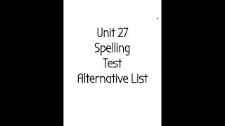 Unit 27 Alternative