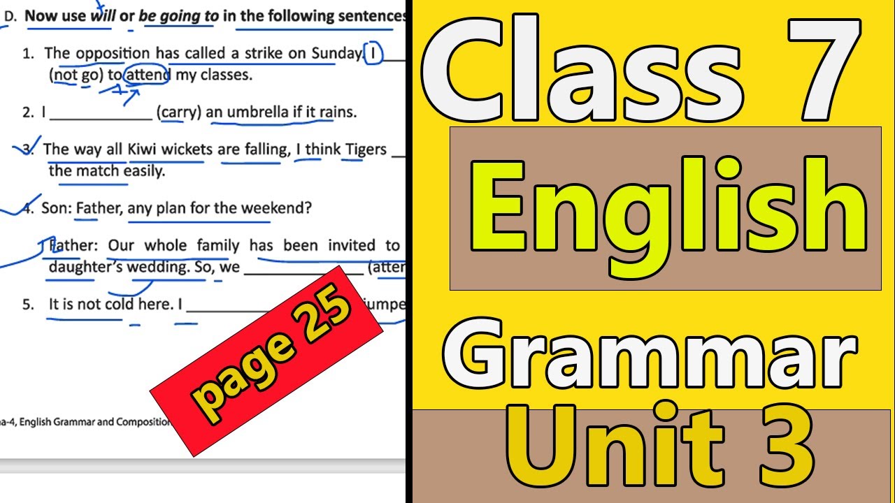 class 7 English grammar tense । Page 25 । unit 3 । lesson 5 । class 7