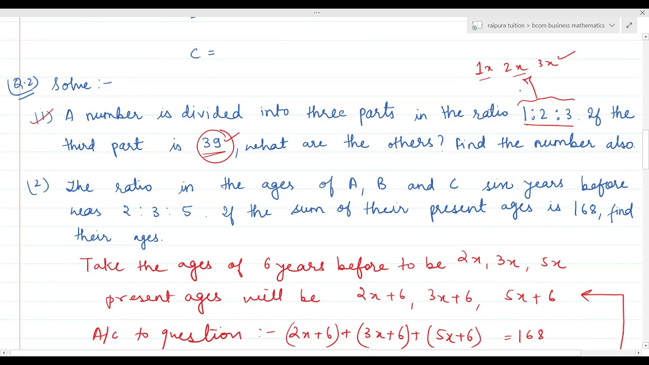 Business mathematics || Ptrsu || Durg University || Ratio || Proprtion || 12th class ||  Unit 4