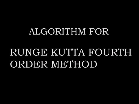 ALGORITHM FOR RUNGE'S KUTTA FOURTH ORDER METHOD