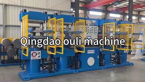 Show 4 stations double working layers rubber press machine.