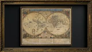 Joan Blaeu Historical Map of the World (1660) • 4K Vintage Map Screensaver | 3 Hours | Ambient Sound