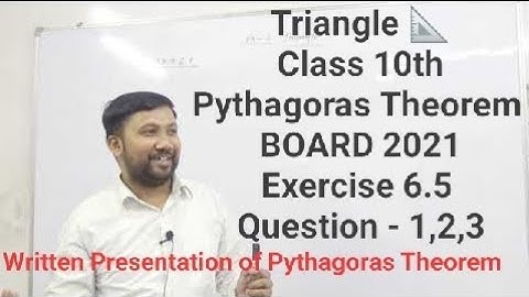 Class 10 Math Chapter 6 Triangles Ex - 6.5 Q-1,2& 3 | Best Way to Write Pythagoras Theorem in Boards