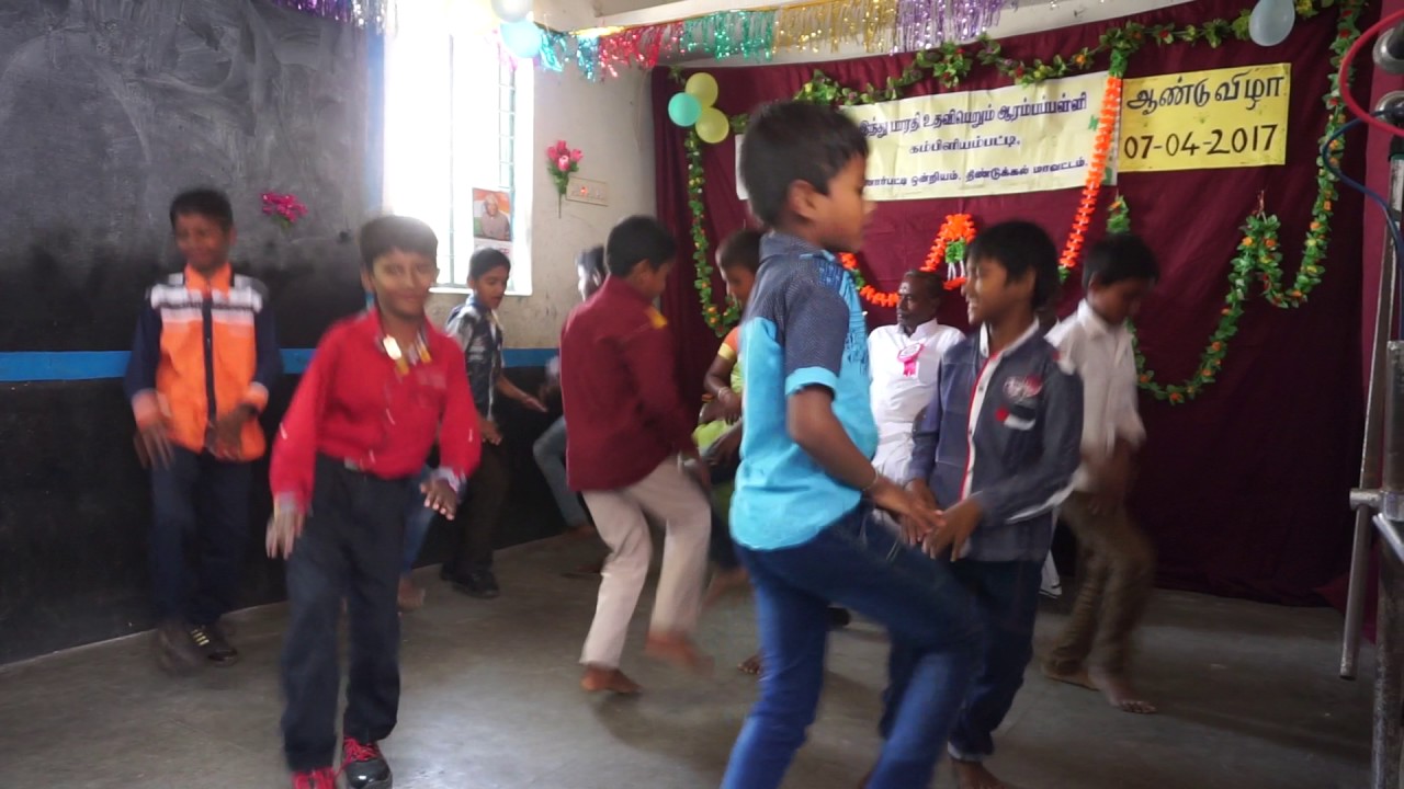 Govt school boys dance performance on stage - YouTube