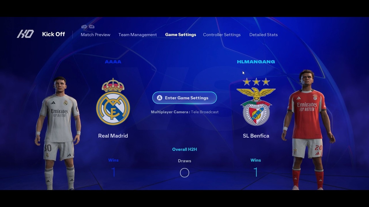 EA Sports FC26 - Real Madrid Vs S.L. Benfica - UEFA Champions League 25/26  | PC Game
