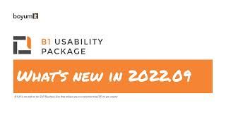 What's new in B1UP September 2022
