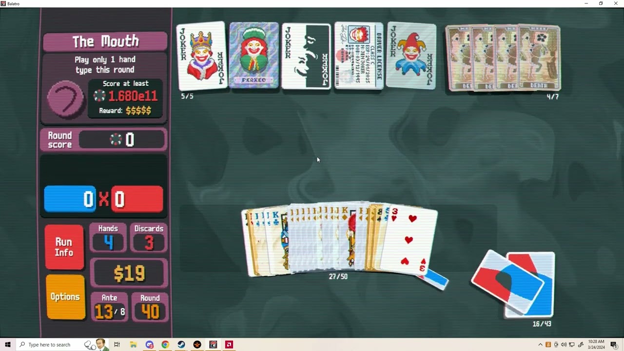 I draw my entire deck in Balatro and explode